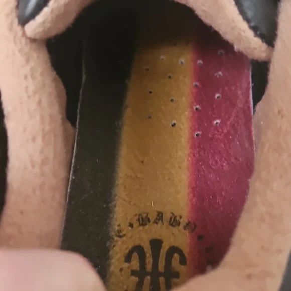 L.A.M.B. Gwen Stefani Y2K Rolling In Cashmere Black Shoes 7.5 Royal Elastics EUC - Picture 12 of 14